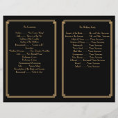 Trouwprogramma's in Art Deco-stijl met zwart en go (Achterkant)