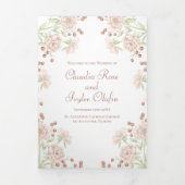 Trouwprogramma's met Roze Rozen Drieluik Programma (Cover)