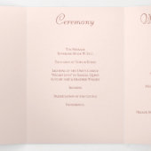 Trouwprogramma's met Roze Rozen Drieluik Programma (Binnenkant midden)