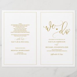 Trouwprogramma's Modern Stuitere Calligrafie Goud