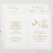 Trouwprogramma's Modern Stuitere Calligrafie Goud (Voorkant / Achterkant)