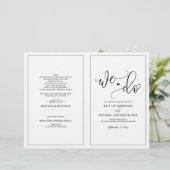 Trouwprogramma's Modern Stuitere Calligrafie Zwart (Staand voorkant)