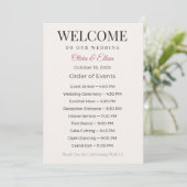 Trouwprogramma's Platte Ceremonie Elegante Aandenk Programmakaart (Staand voorkant)