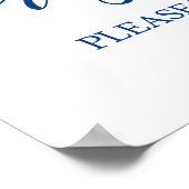 Trouwprogramma's Tekst in Navyblauwe Calligrafie Poster (Hoek)