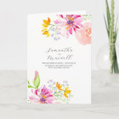 Trouwprogramma's Waterverf Bloemen Gevouwen Programma (Voorkant)