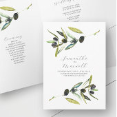 Trouwprogramma's Waterverf Olive Gevouwen Programma