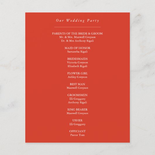 Trouwprogramma's Waterverf Rode Dragonfly (Achterkant)