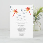 Trouwprogramma's Waterverf Rode Dragonfly Kaart (Staand voorkant)