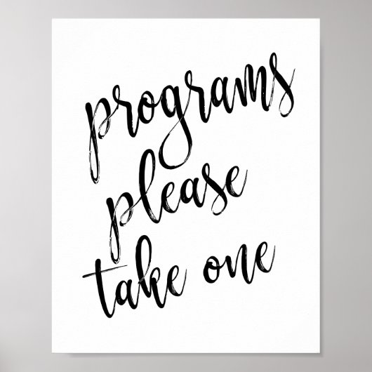 Trouwprogramma's Zwart en Wit 8x10 Bord Poster (Voorkant)