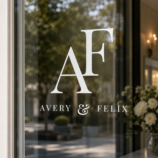 Trouwraamfolie | Aangepaste monogram glasdécor Raamsticker