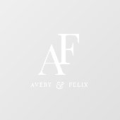Trouwraamfolie | Aangepaste monogram glasdécor Raamsticker (Vel)