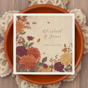 Trouwrand Marigold Rustieke Boho Herfst Bloemstuk Servet