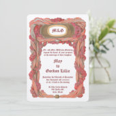 Trouwrand met rozen & draperie bloemmotief uit 190 kaart (Staand voorkant)