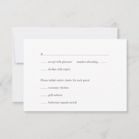 Trouwreactie in staalgrijze seringen typografie ch kaart (Achterkant)