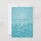 Trouwreactie met Turquoise Bloei RSVP Kaartje (Achterkant)