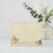 Trouwrecept Kaart Cream Butterfly (Staand voorkant)