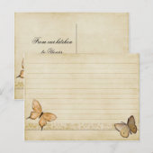 Trouwrecept Kaart Cream Butterfly (Voorkant / Achterkant)