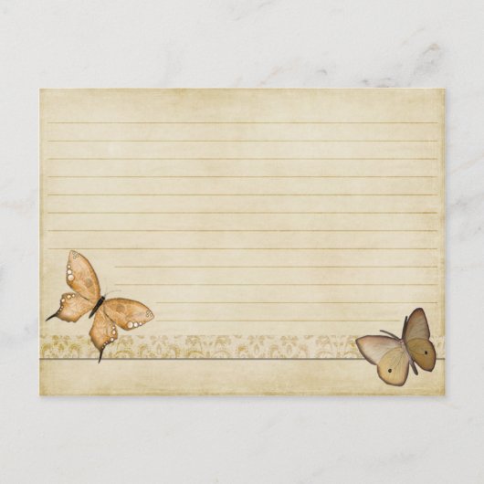 Trouwrecept Kaart Cream Butterfly (Voorkant)