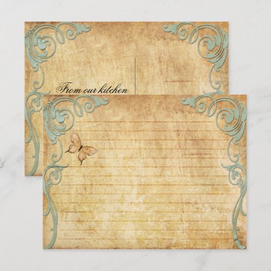 Trouwrecept Kaart  vlinder (Voorkant / Achterkant)