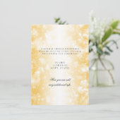 Trouwreceptie Alleen Gouden Glitterlichten Kaart (Staand voorkant)