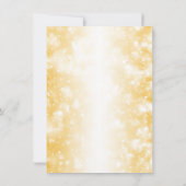 Trouwreceptie Alleen Gouden Glitterlichten Kaart (Achterkant)