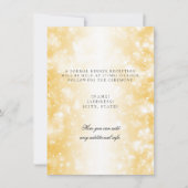 Trouwreceptie Alleen Gouden Glitterlichten Kaart (Voorkant)