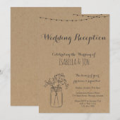 Trouwreceptie Alleen | Rustiek Kraftpapier Kaart (Voorkant / Achterkant)