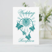 Trouwreceptie behuizing Kaart Blauwgroen vlinders (Staand voorkant)
