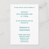 Trouwreceptie behuizing Kaart Blauwgroen vlinders (Achterkant)