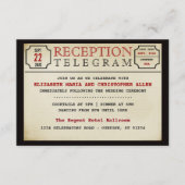 Trouwreceptie bijlage in vintage telegramstijl (Voorkant)