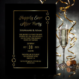 Trouwreceptie 'Black Gold Happily Ever After' Kaart