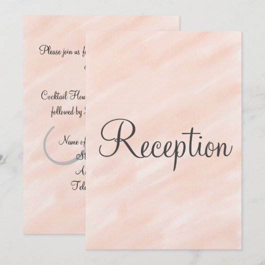 Trouwreceptie Blush Monogram Kaart (Voorkant / Achterkant)