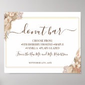 Trouwreceptie Bord Donut Bar Sweets Tafel Poster (Voorkant)