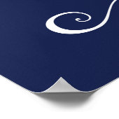 Trouwreceptie bord Navy Blauw Print 45x60 cm (Hoek)