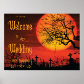Trouwreceptie bord 's nachts Halloween 24x18 Poster (Voorkant)