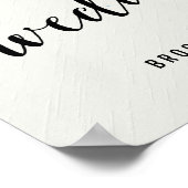 Trouwreceptie bord 'Zwart en Wit' print (Hoek)