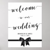 Trouwreceptie bord zwart-wit afdruk 45x60 cm poster (Voorkant)