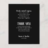 Trouwreceptie bord zwart-wit bedankkaart (Voorkant)