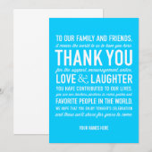 Trouwreceptie Dankjewel Berichtkaart Bedankkaart (Voorkant / Achterkant)