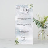 Trouwreceptie Dankjewel Plaatshouderkaart Menu (Staand voorkant)