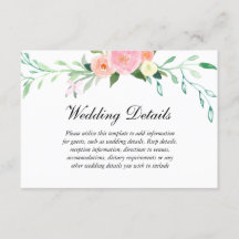 Trouwreceptie Details met Waterverf Wildflower