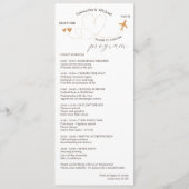 Trouwreceptie diner met reis-thema menu (Achterkant)