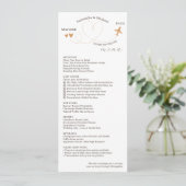 Trouwreceptie diner met reis-thema menu (Staand voorkant)