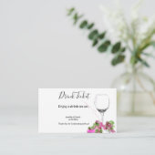 Trouwreceptie Drink Ticket Informatiekaartje (Staand voorkant)