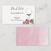 Trouwreceptie Drink Ticket Informatiekaartje (Voorkant / Achterkant)