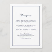 Trouwreceptie Elegant Schrift Navyblauw Klassiek Informatiekaartje (Voorkant)
