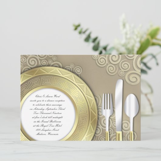 Trouwreceptie (elke gelegenheid) Platte Uitnodigin Kaart (Staand voorkant)