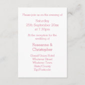 Trouwreceptie Enclosure Kaart Roze Hart (Achterkant)