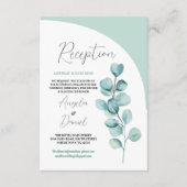Trouwreceptie Eucalyptus verlaat Mint Green Informatiekaartje (Voorkant)
