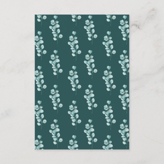 Trouwreceptie Eucalyptus verlaat Mint Green Informatiekaartje (Achterkant)